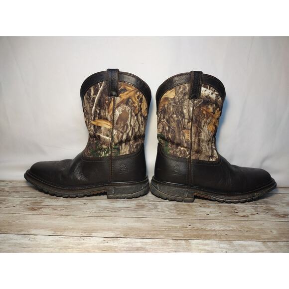 Rocky Cowboy Boots Camo Youth Size 5 Some Minor Flaws VGUC - Picture 1 of 15